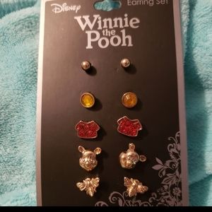 Disney Winnie the Pooh 5 piece earring set NWT